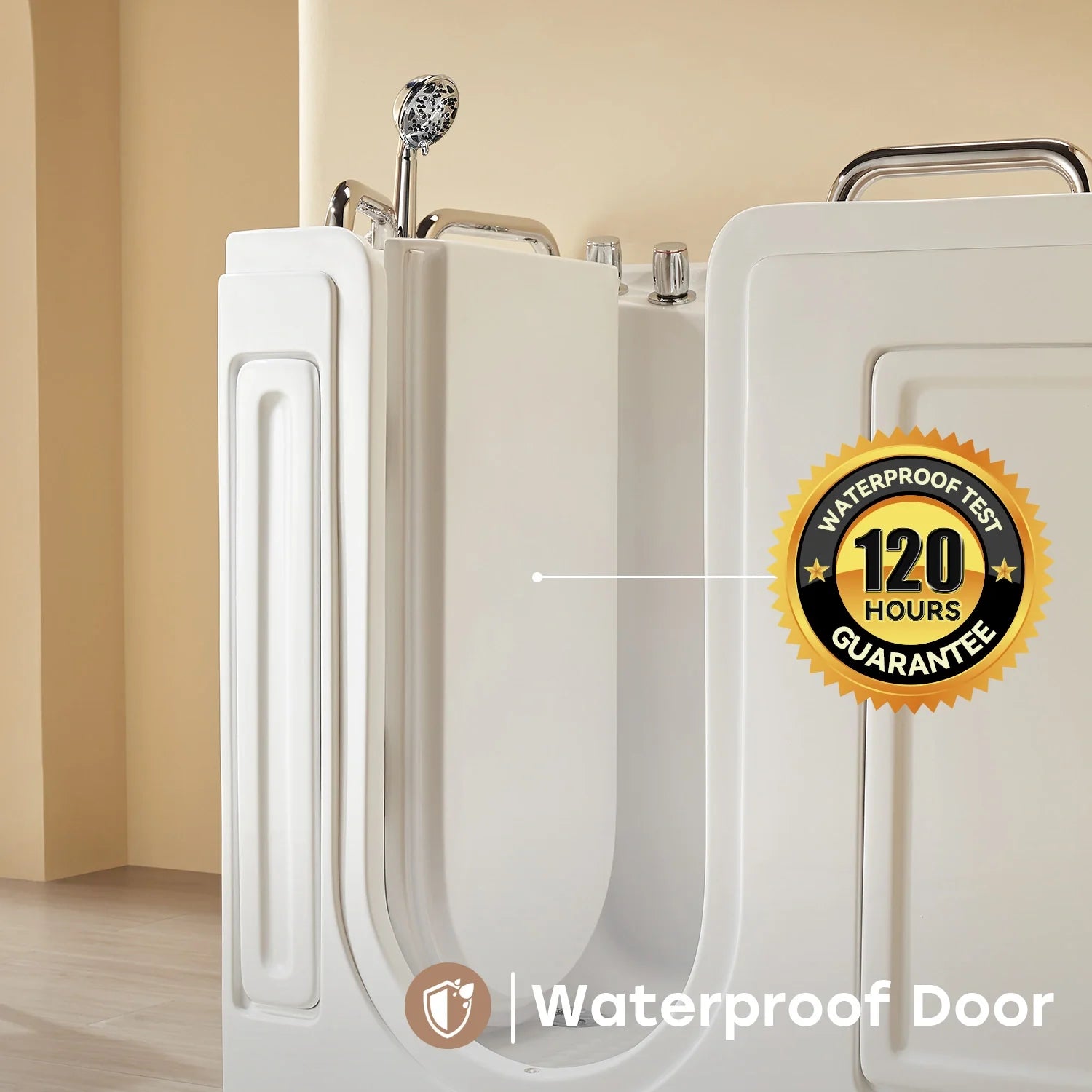 HOROW WT52-LE Walk-In Bathtub with Massage & Shower – Safe Soaking Tub for Seniors