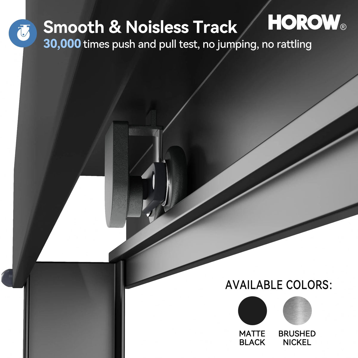 Matte Black Double Sliding Shower Door with Semi-Frameless Model BE6072-MB HOROW