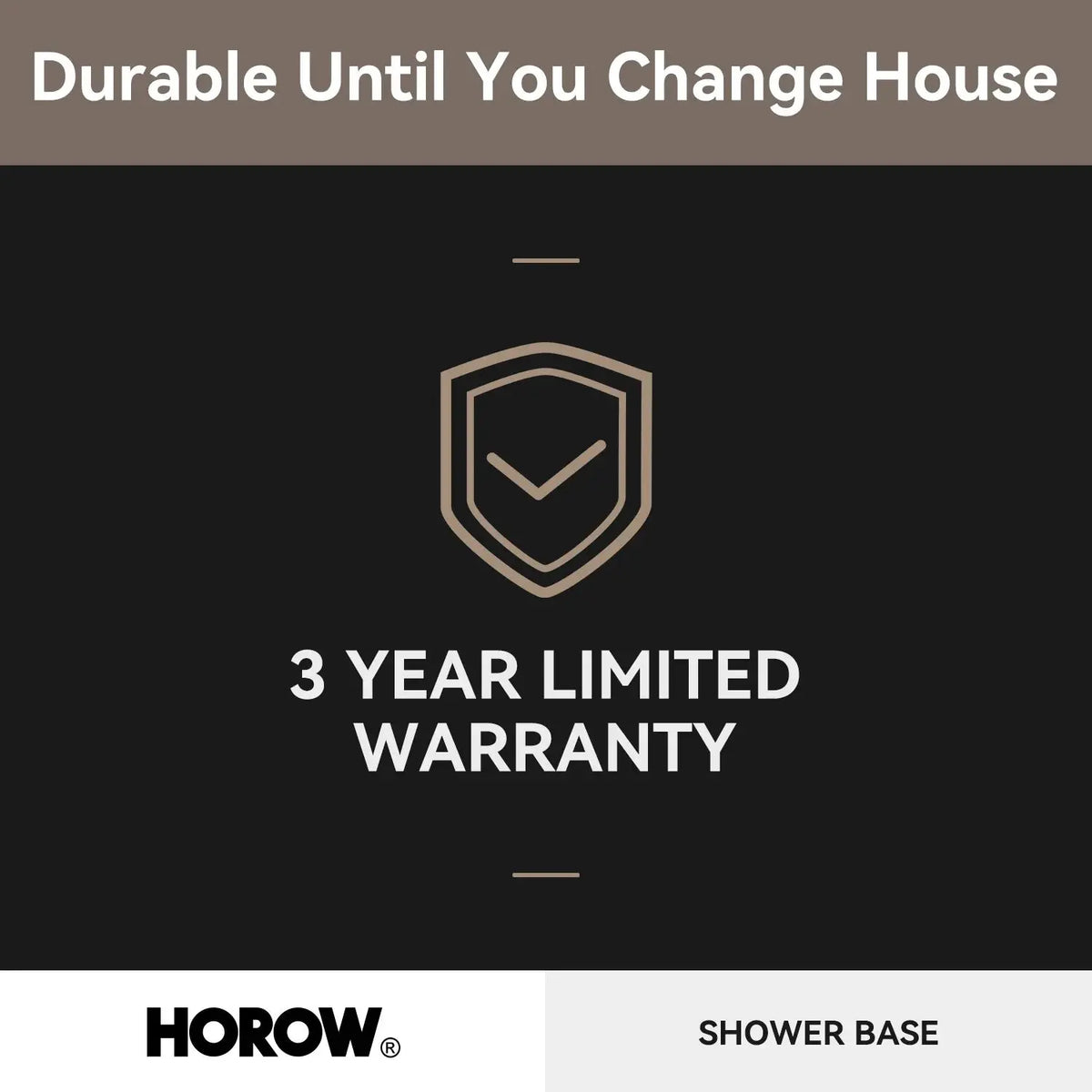 HOROW Acrylic Shower Base with Wider Threshold and Chrome Left Drain model BS6030-CH-L HOROW