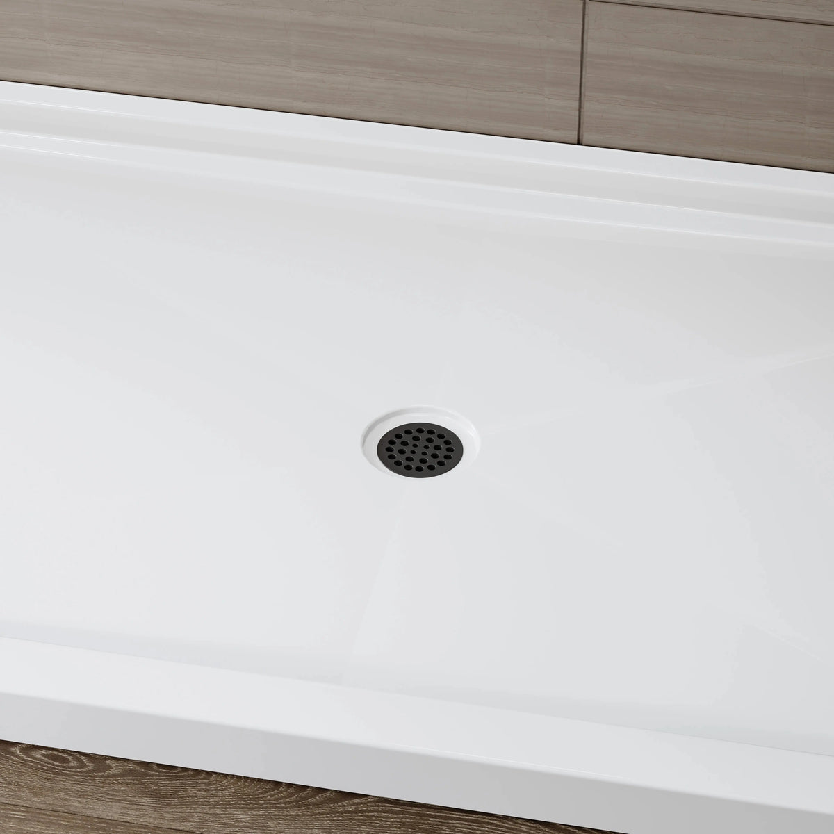 Chrome Acrylic Shower Pan with Center Drain Model BS6036-CH HOROW