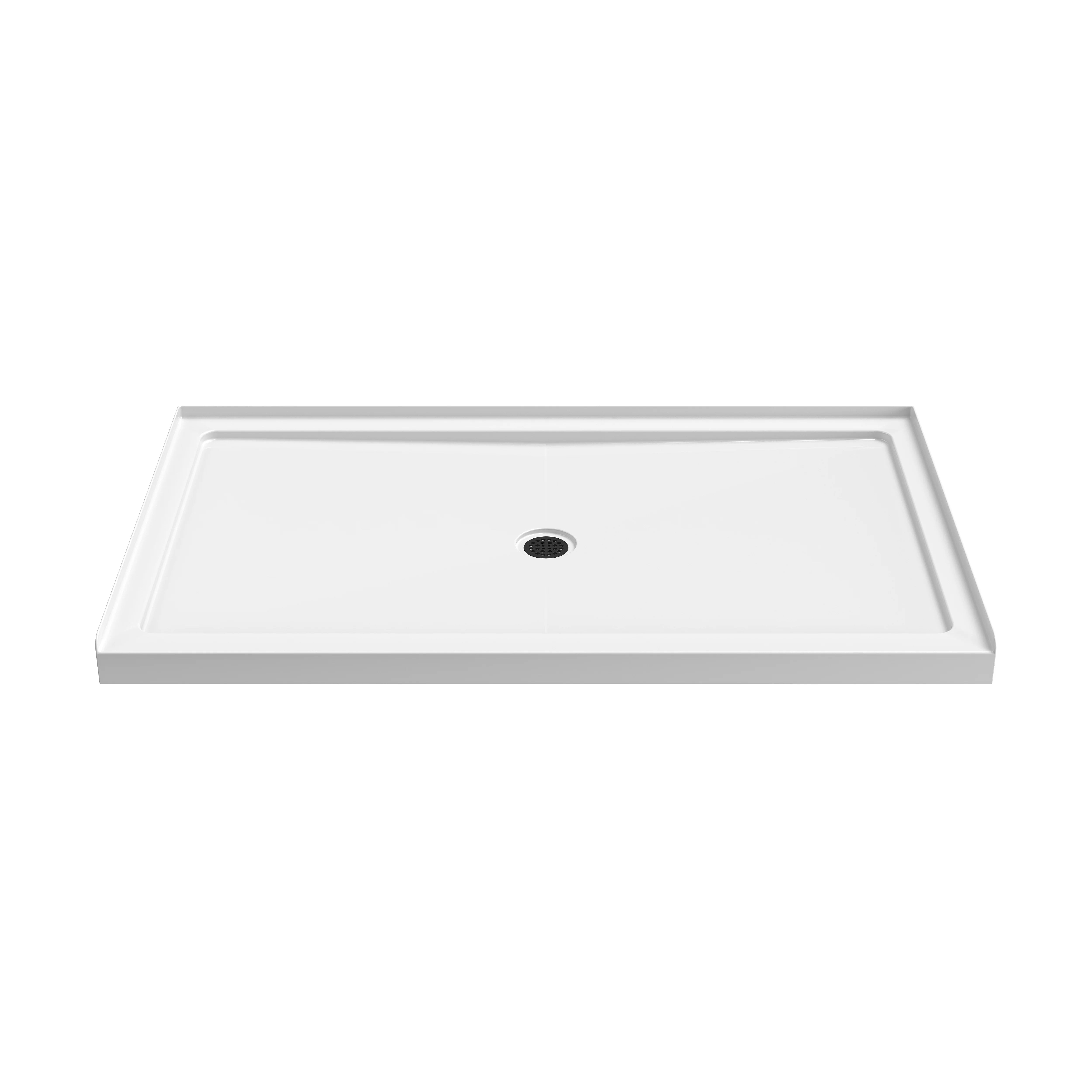 Chrome Acrylic Shower Pan with Center Drain Model BS6036-CH