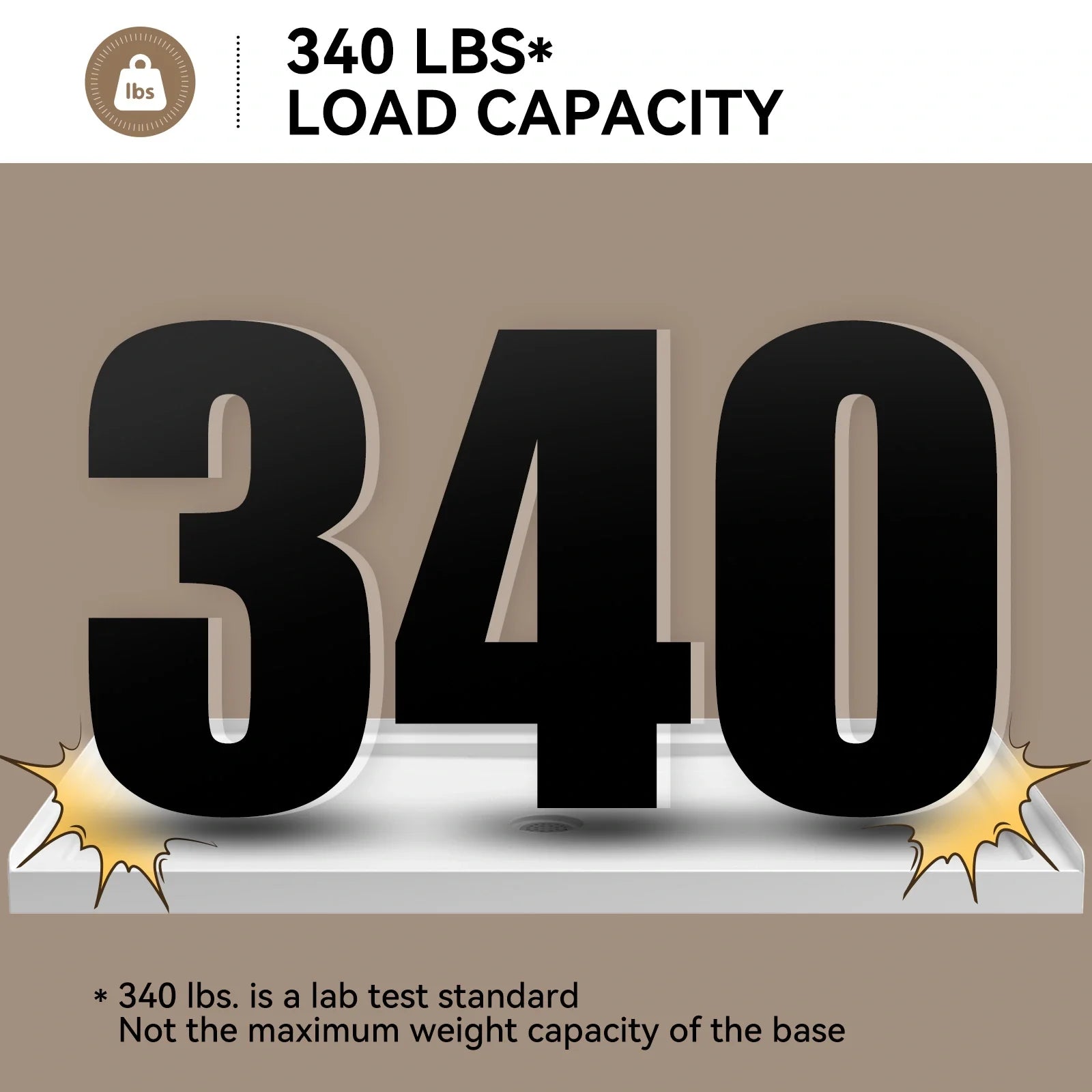 Chrome Acrylic Shower Pan with Center Drain Model BS6036-CH