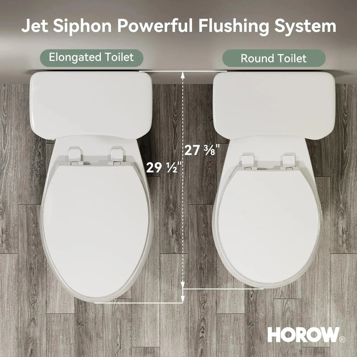 Elongated 2 Piece Toilet with Single Flush and ADA Model HWTT - E03S HOROW