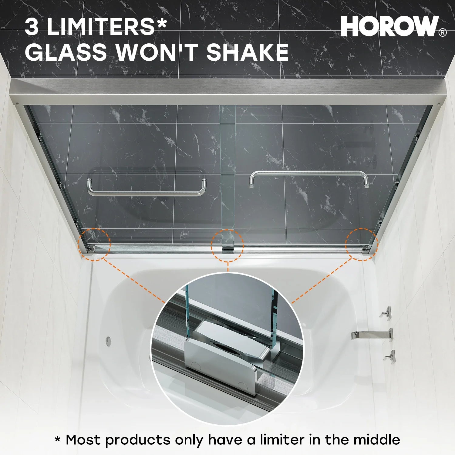 60 Inch Brushed Nickel Bathtub Glass Door – 1/4" Tempered Glass, Model BE6060-BN