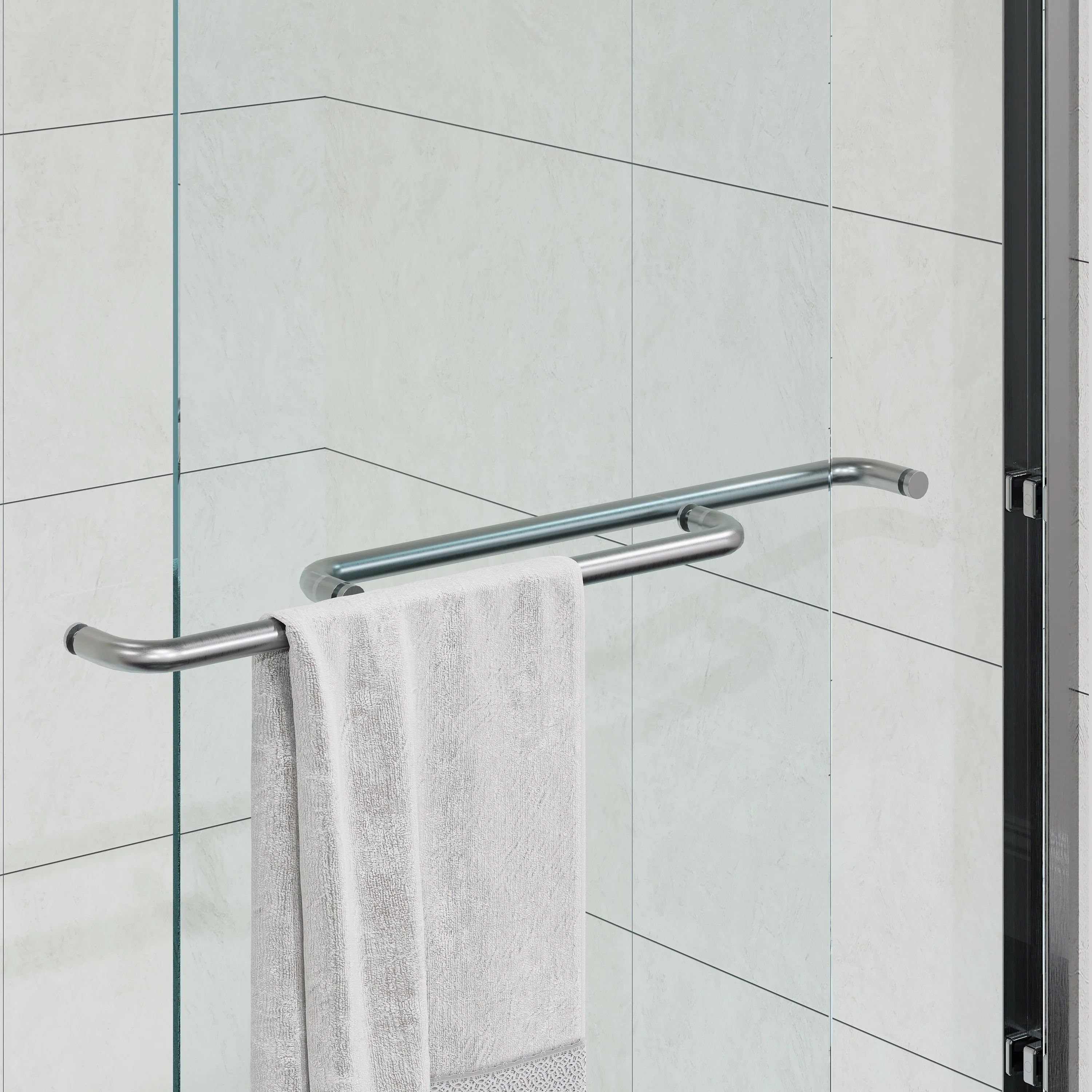 60 Inch Brushed Nickel Bathtub Glass Door – 1/4" Tempered Glass, Model BE6060-BN