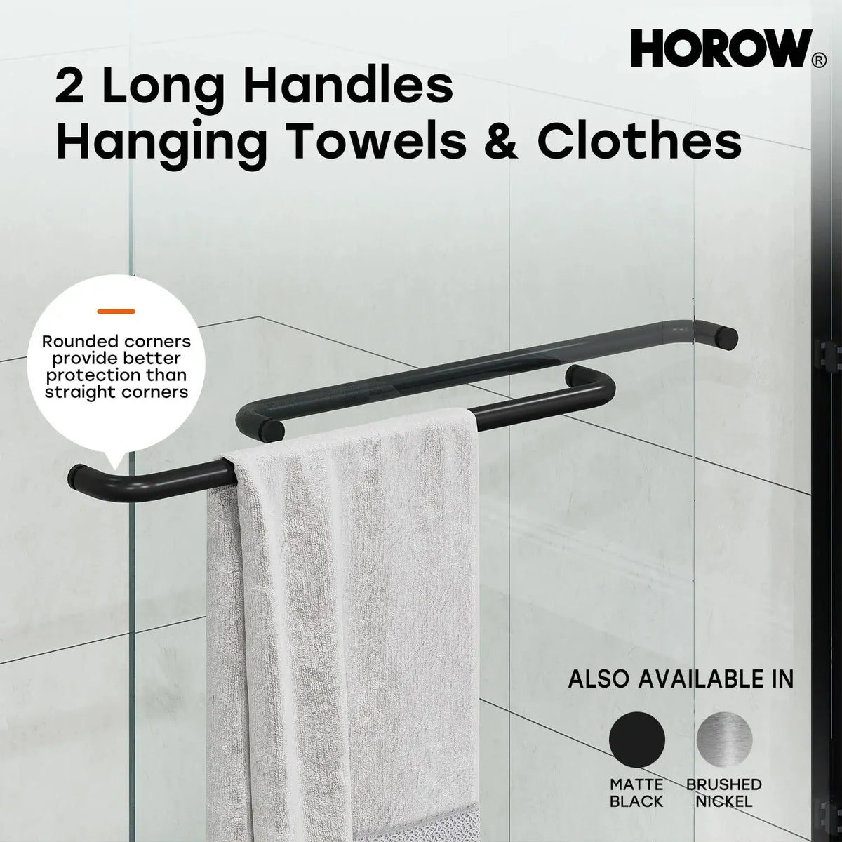 60 Inch Matte Black Bathtub Shower Door – BE6060-MB with Anti-Jumping Glass HOROW