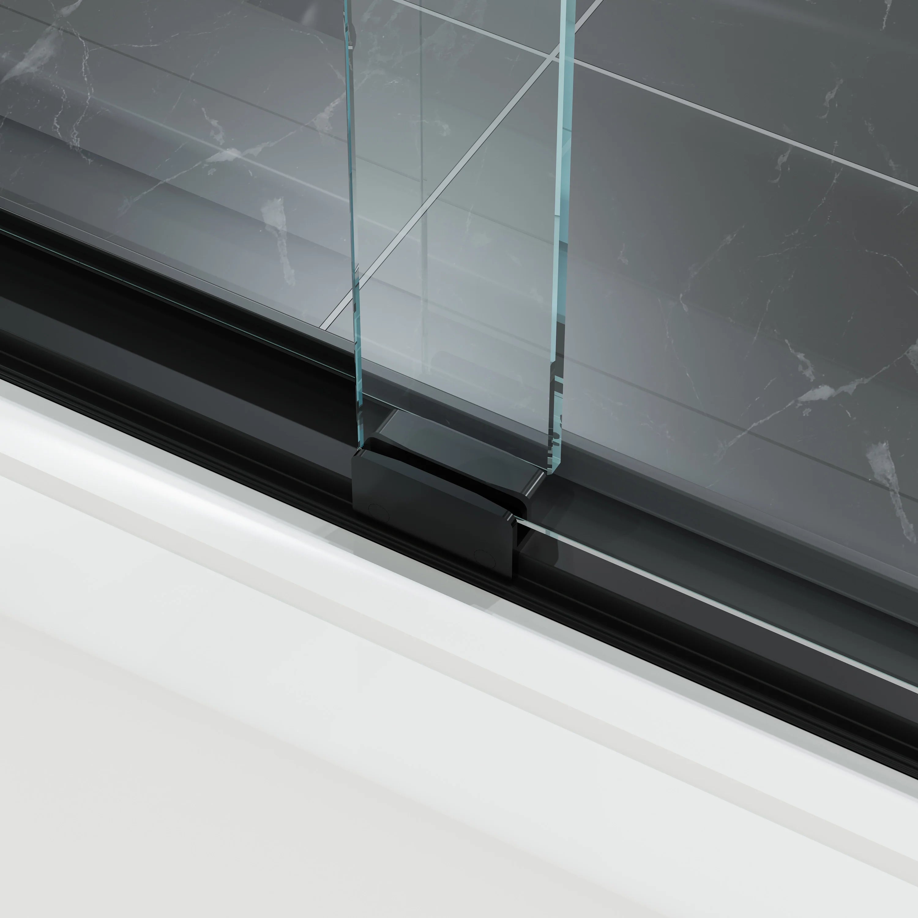 60 Inch Matte Black Bathtub Shower Door – BE6060-MB with Anti-Jumping Glass