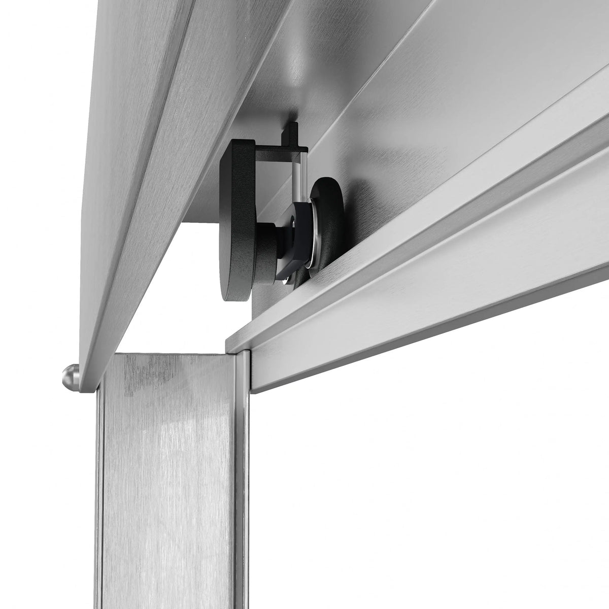 Brushed Nickel Double Sliding Shower Door with Wet-Dry Separation Model HR4872-BN HOROW