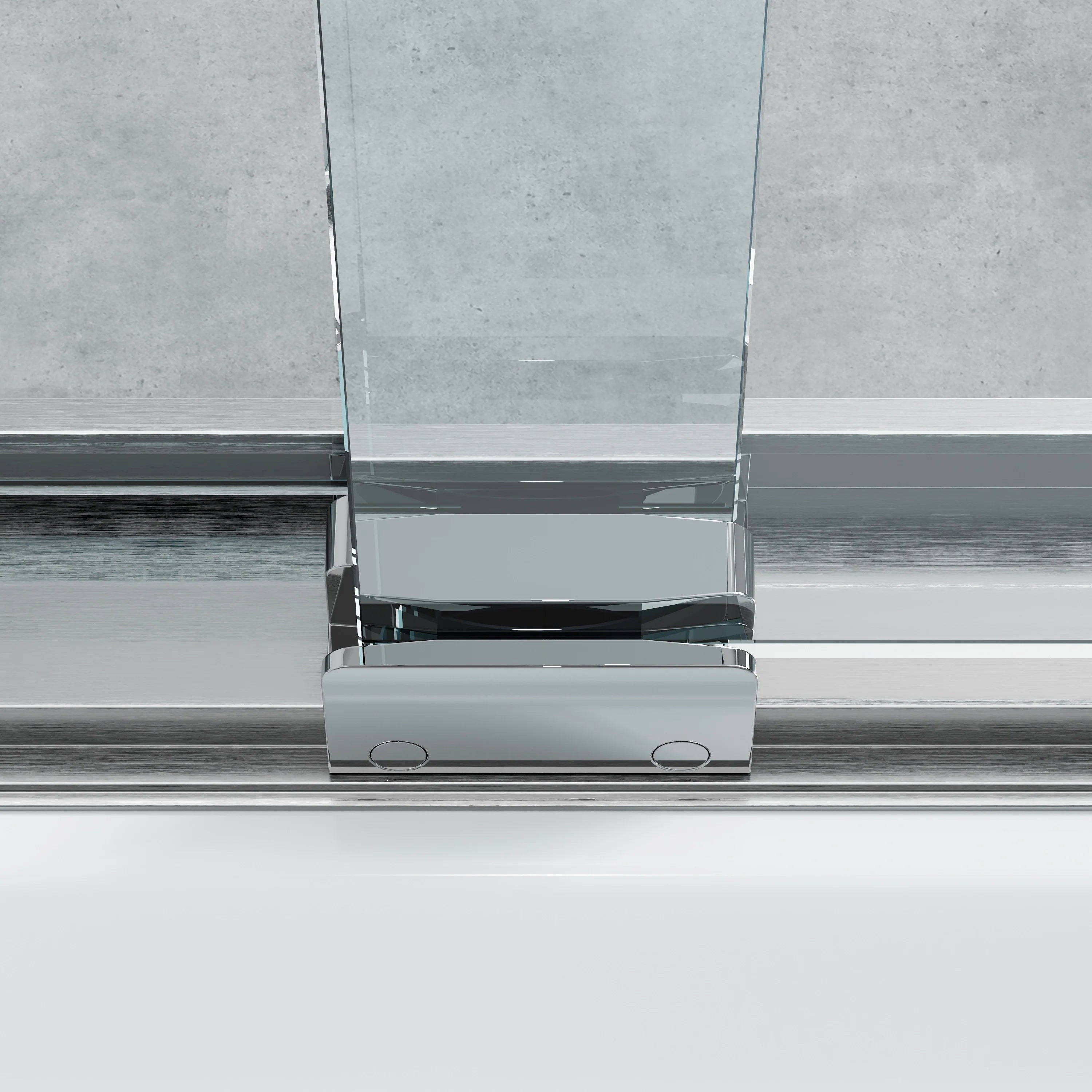 Brushed Nickel Double Sliding Shower Door with Wet-Dry Separation Model HR4872-BN