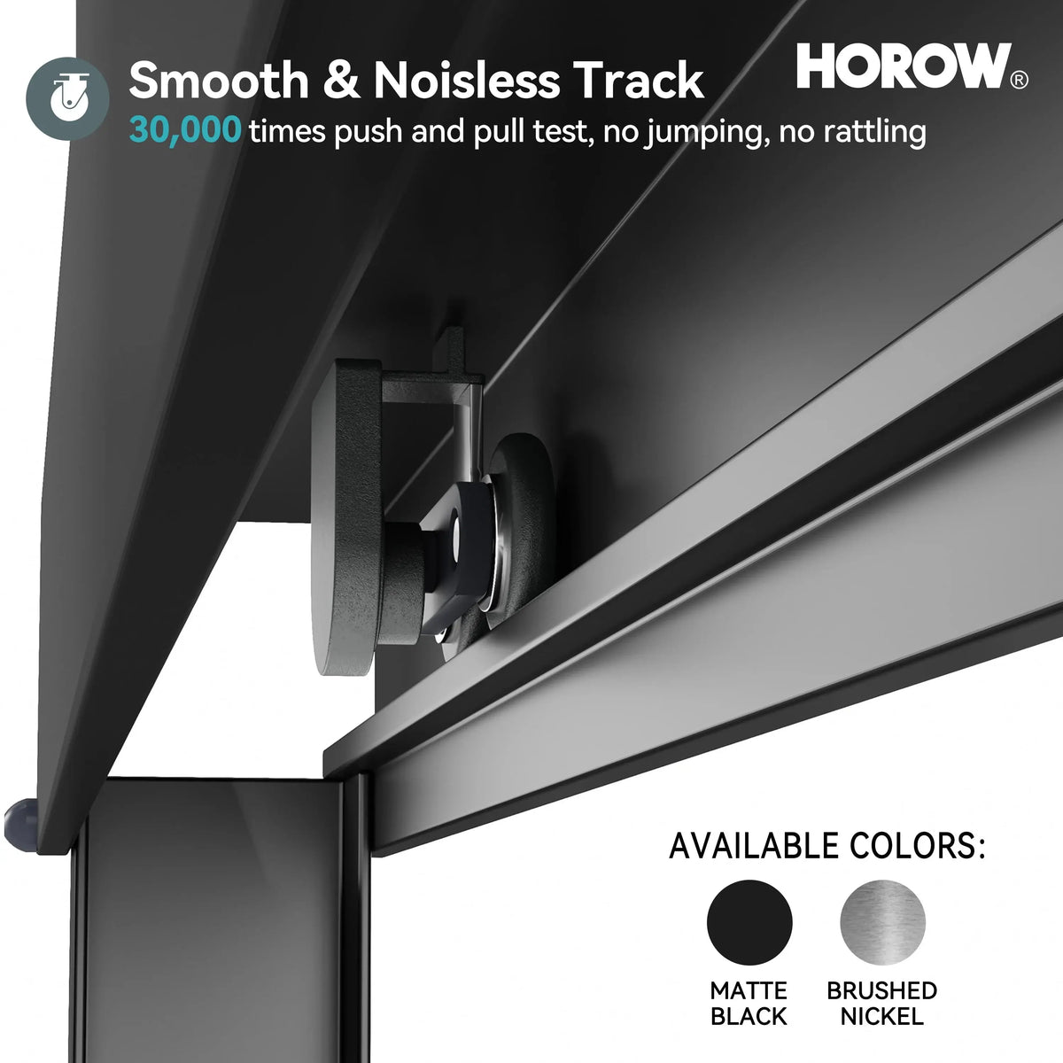 Matte Black Double Sliding Shower Door – Model HR4872-MB, 1/4" Thick Glass HOROW