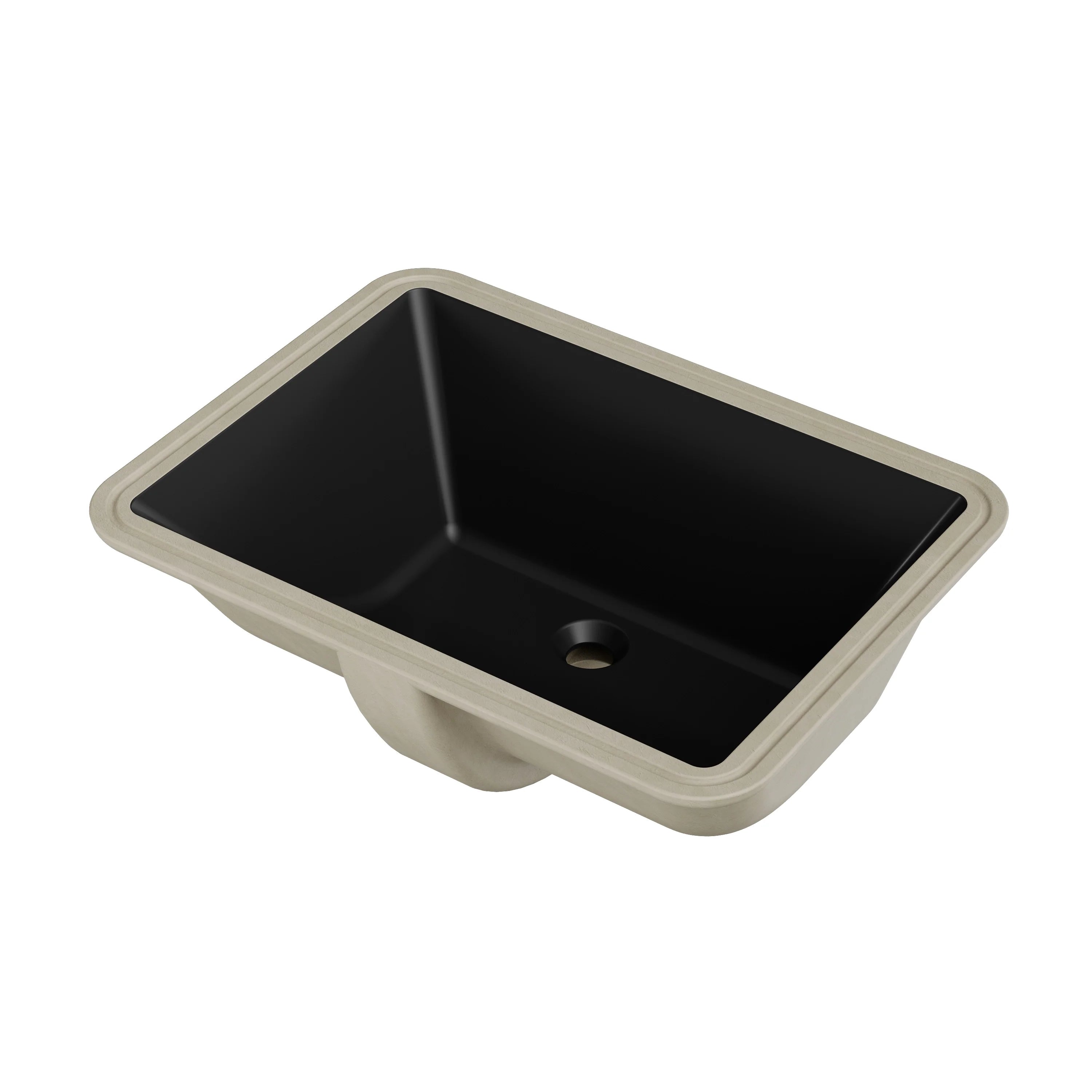 Black Undermount Rectangle Bathroom Sink with Overflow – HWTP-S5138D-B