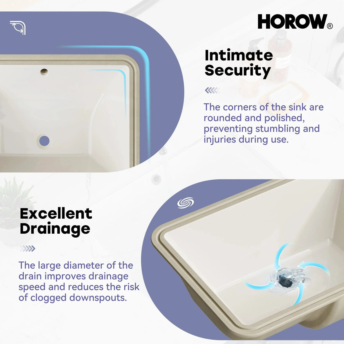 Bisque Under-Counter Bathroom Sink – Model HWTP-S5138D-BC HOROW