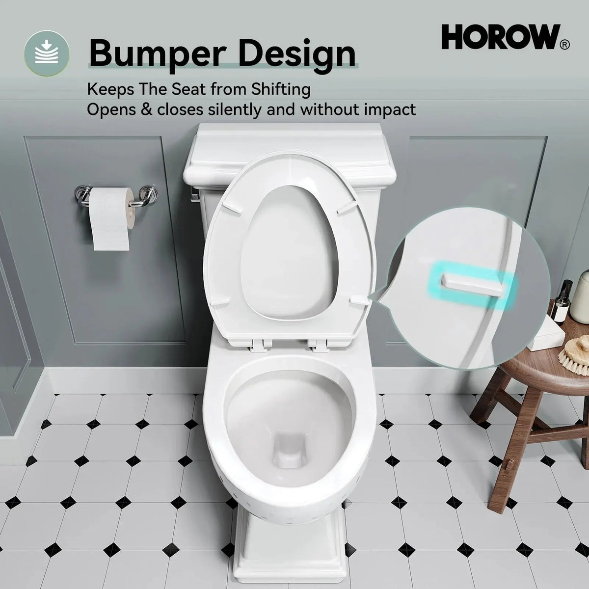 2-Piece Toilet HWTT-E04S – Single Flush with Elongated Bowl HOROW