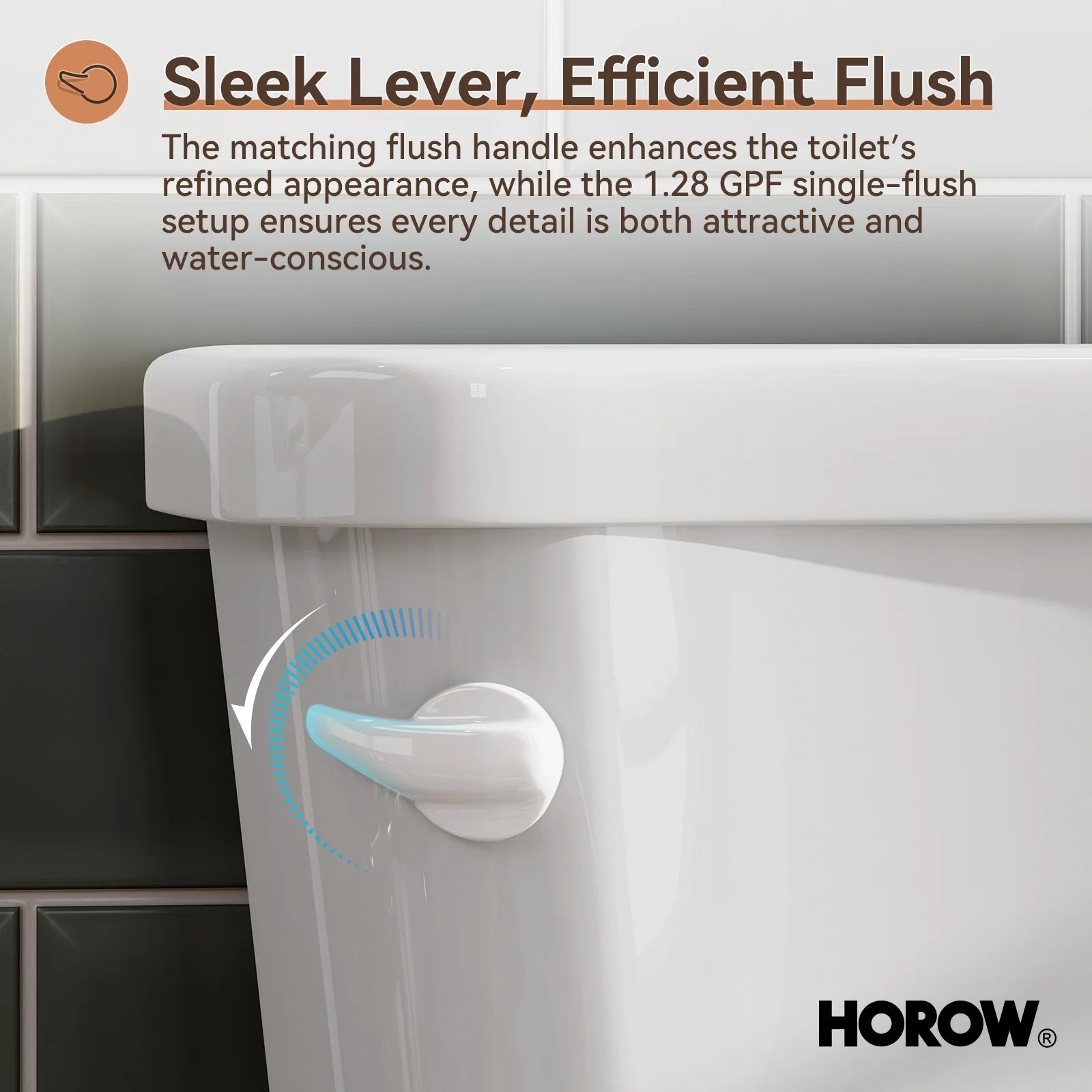 2 Piece Toilet with Single Flush and Round Bowl – Model HWTT-R01S10