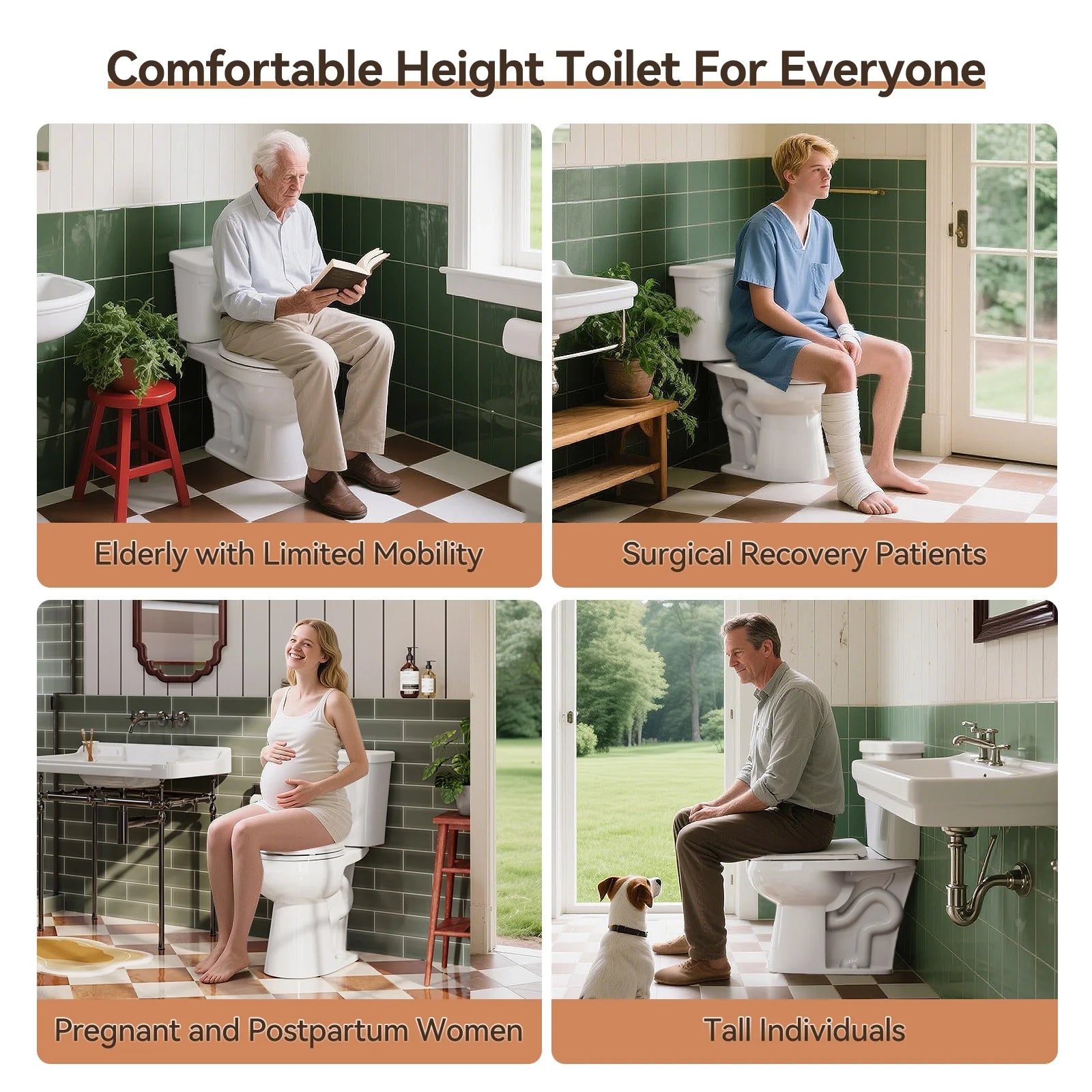2 Piece Toilet with Single Flush and Round Bowl – Model HWTT-R01S10