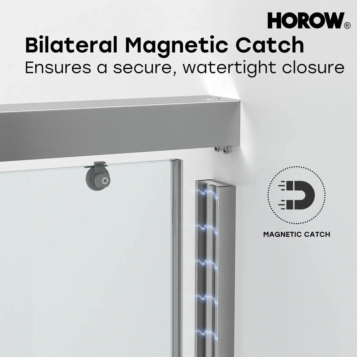 HOROW Brushed Nickel Shower Door with Ultra Narrow Model K2-BN HOROW