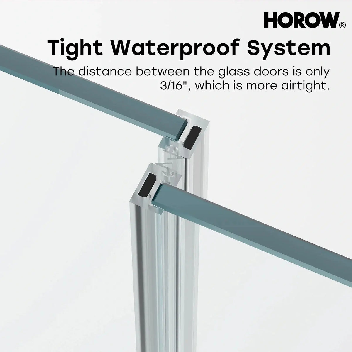 HOROW Brushed Nickel Shower Door with Ultra Narrow Model K2-BN HOROW