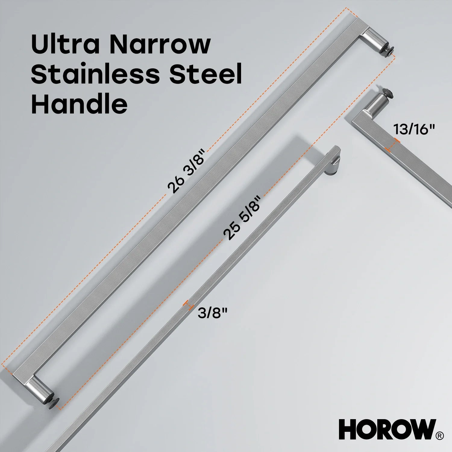 HOROW Brushed Nickel Shower Door with Ultra Narrow Model K2-BN