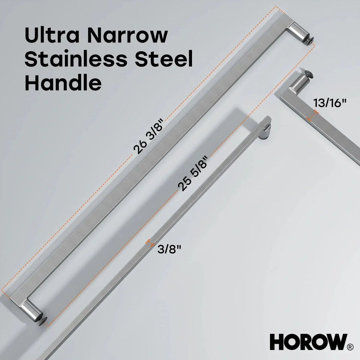 HOROW Brushed Nickel Shower Door with Ultra Narrow Model K2-BN HOROW