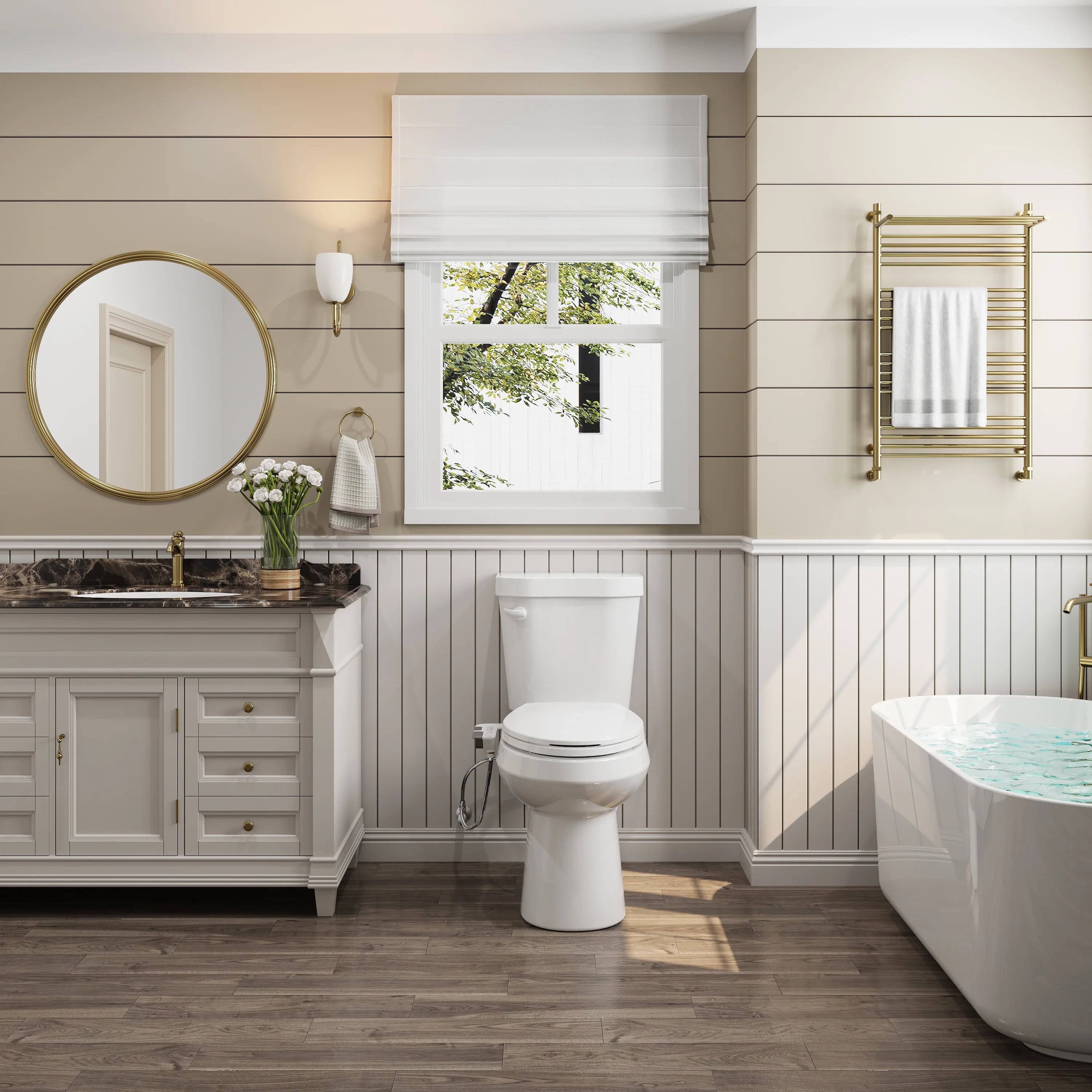 Non-Electric Bidet Attachment for Toilet Seat with 3 Spray Modes