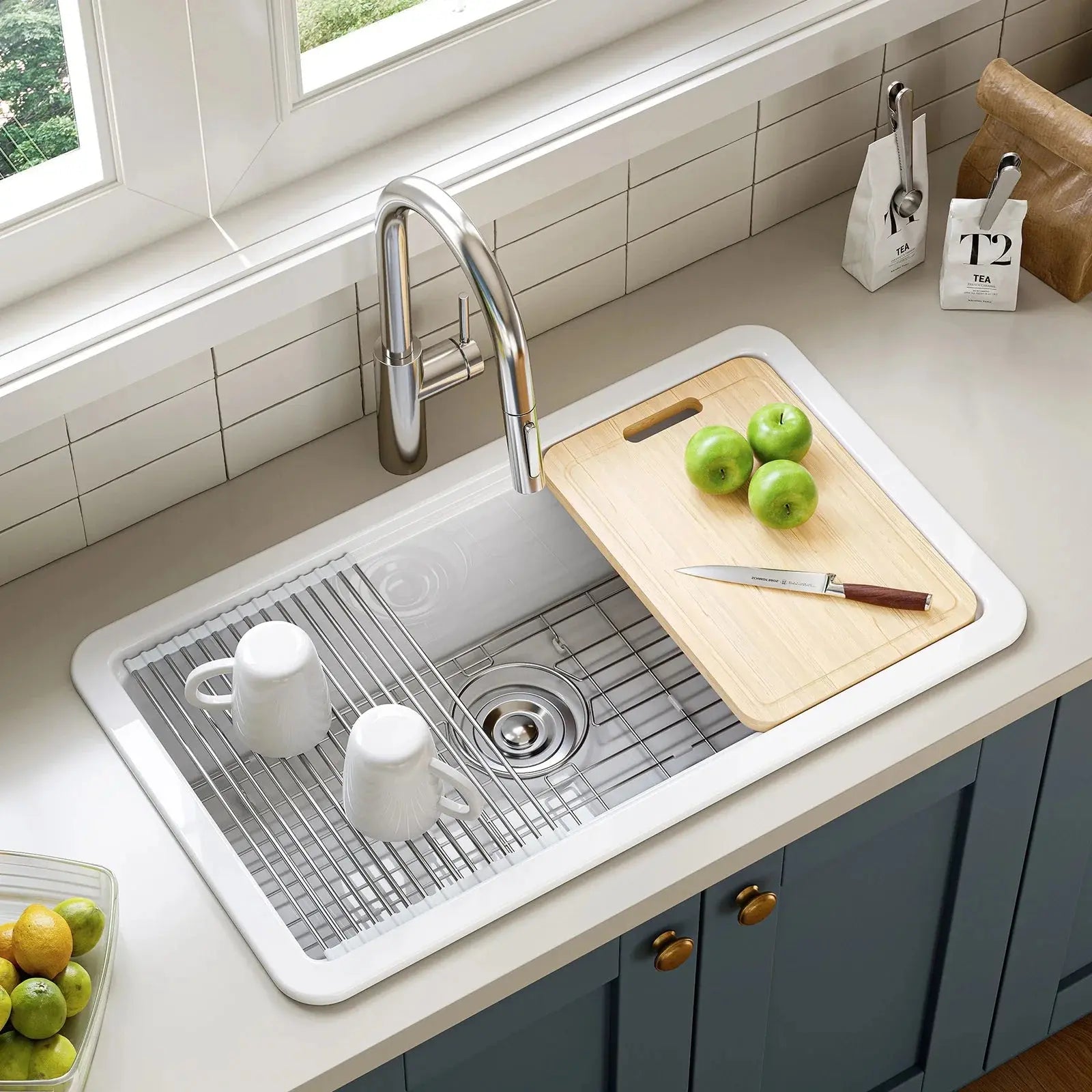 F01R-S3319W1-L 33 Inch Ceramic Overmount Kitchen Sink – Durable & Stylish Design