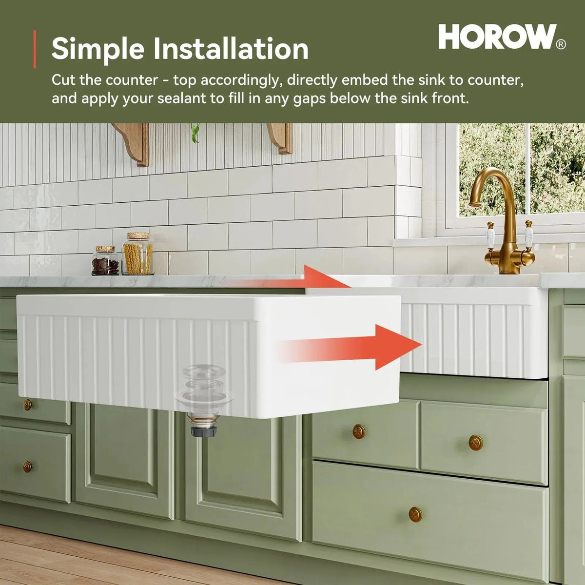 33 Inch Undermount Workstation Kitchen Sink with Grid HOROW