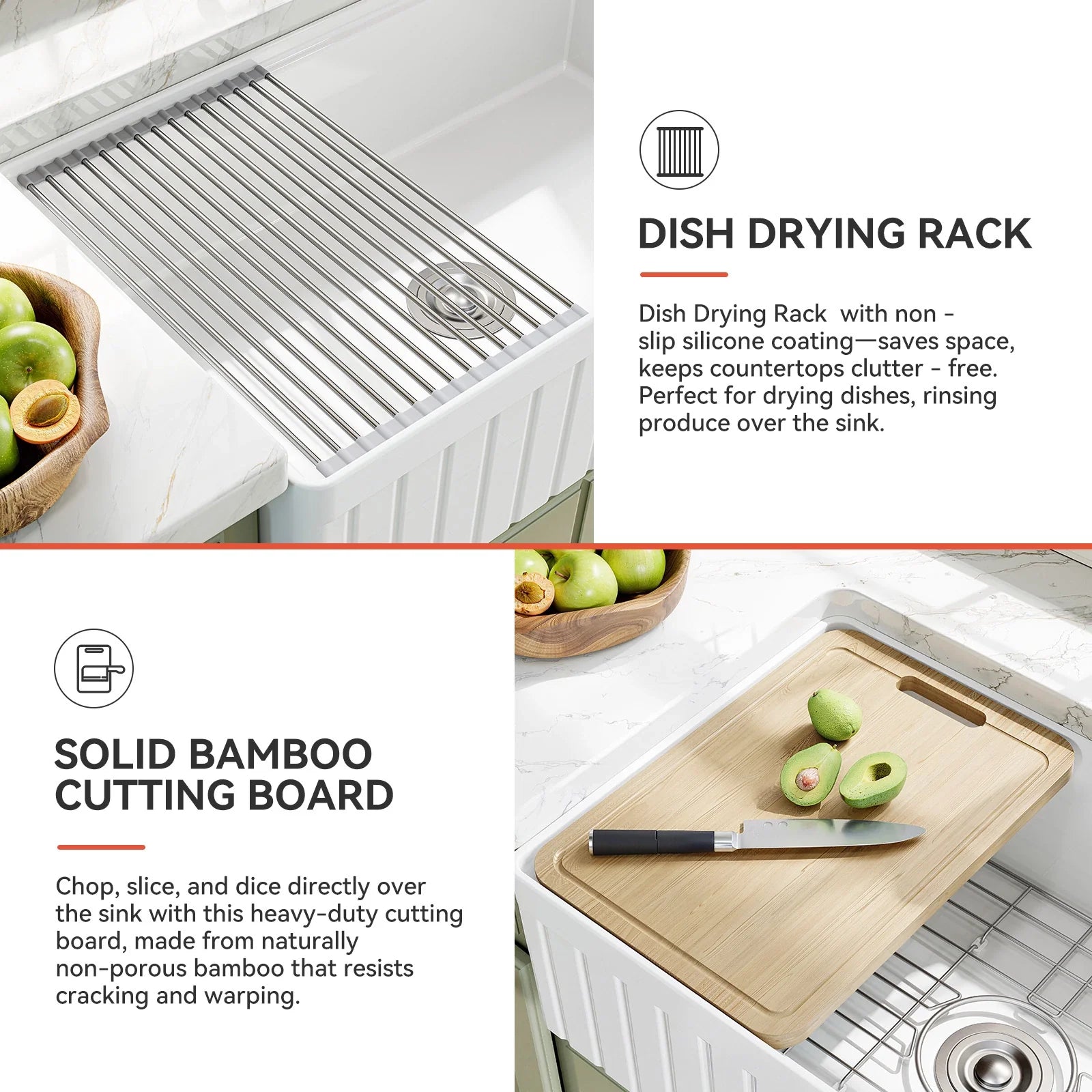 33 Inch Undermount Workstation Kitchen Sink with Grid