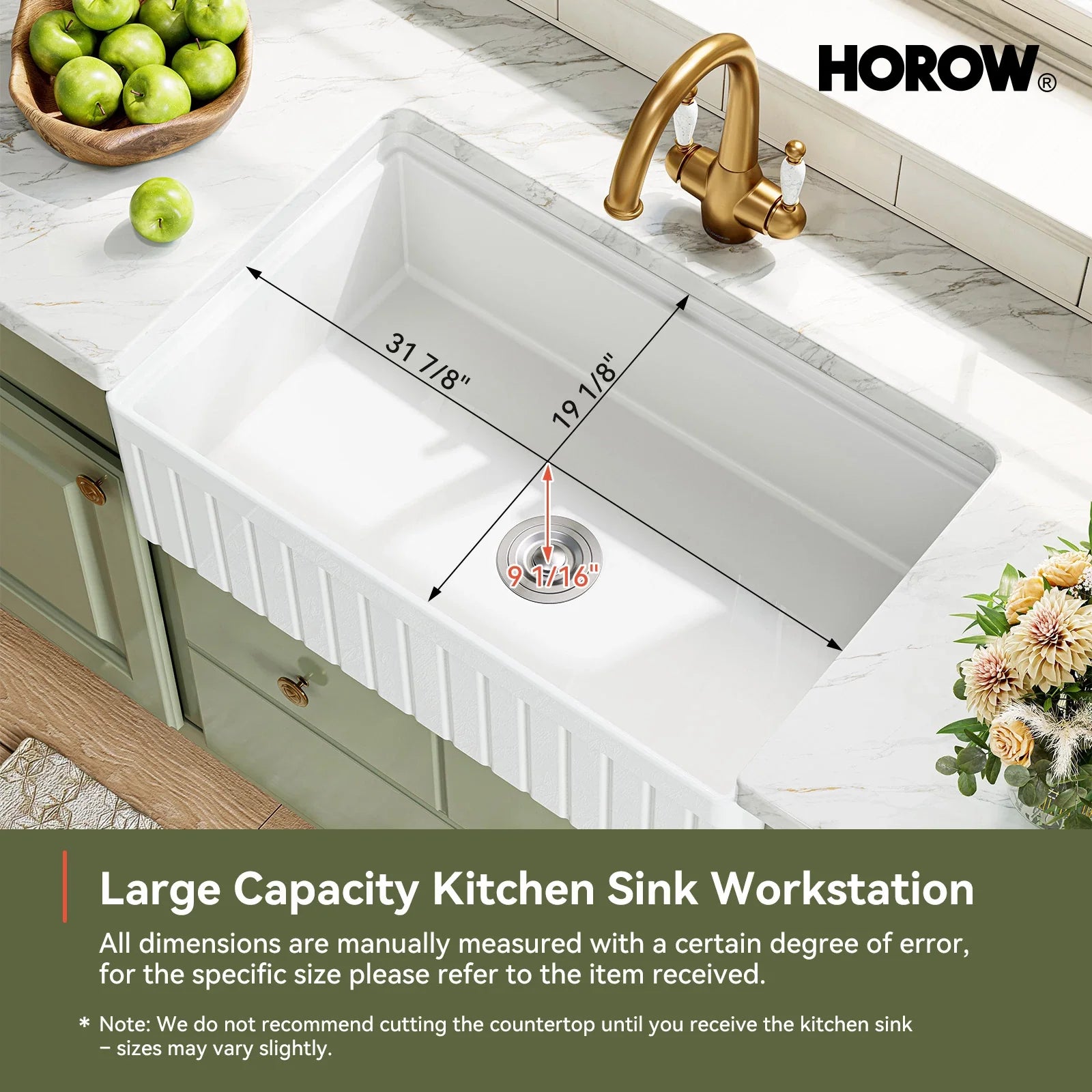 33 Inch Undermount Workstation Kitchen Sink with Grid