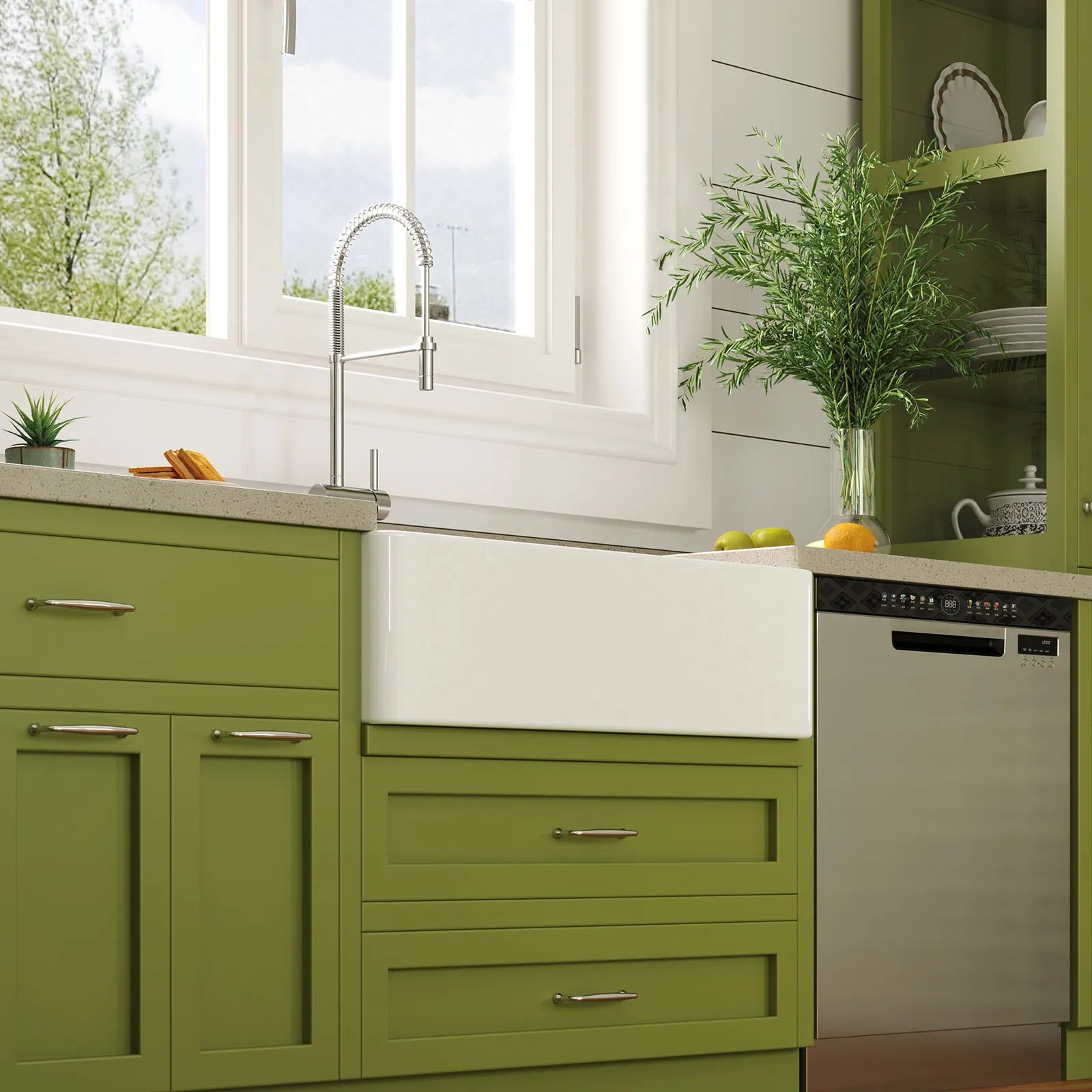 HOROW 36 Inch Kitchen Sink White Undermount Sink Model S3620W