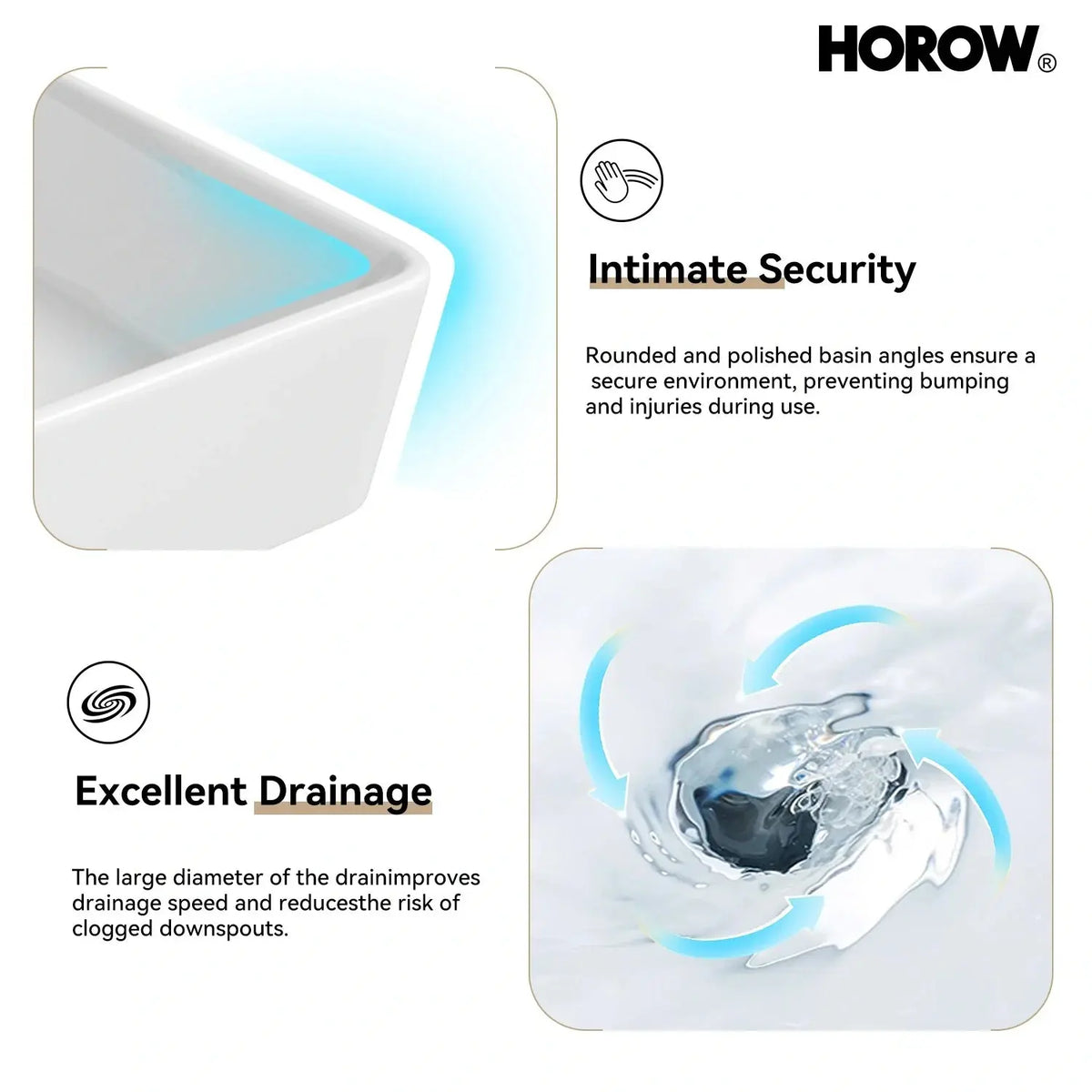 Rectangular Vessel Sink with Above Counter Model S4837W HOROW