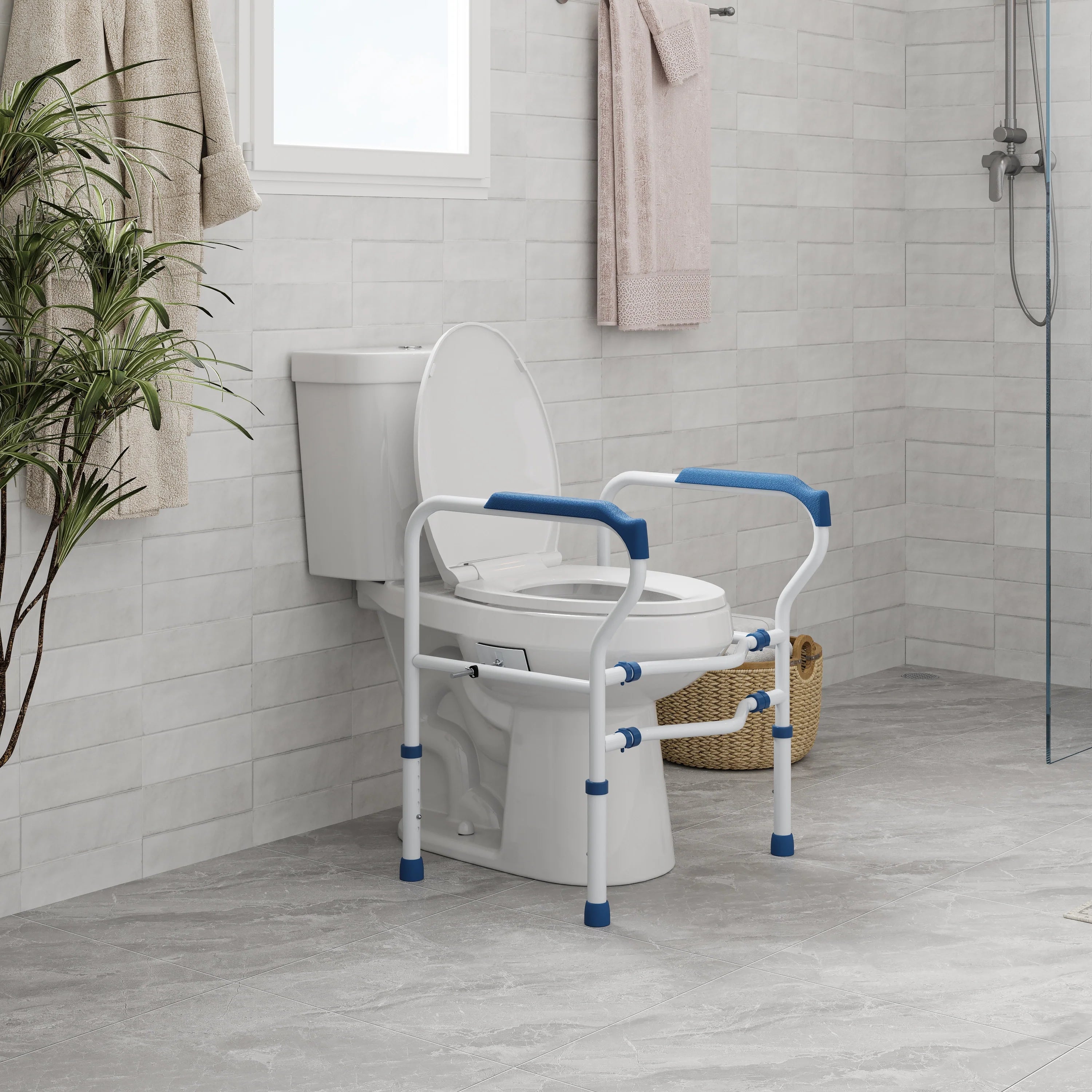 HOROW Toilet Safety Rail – Adjustable Width & Height for Secure Support