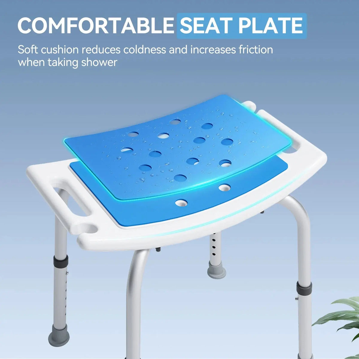 HOROW Shower Chair with Adjustable Height for Elderly – Safe & Comfortable Bath Seat HOROW