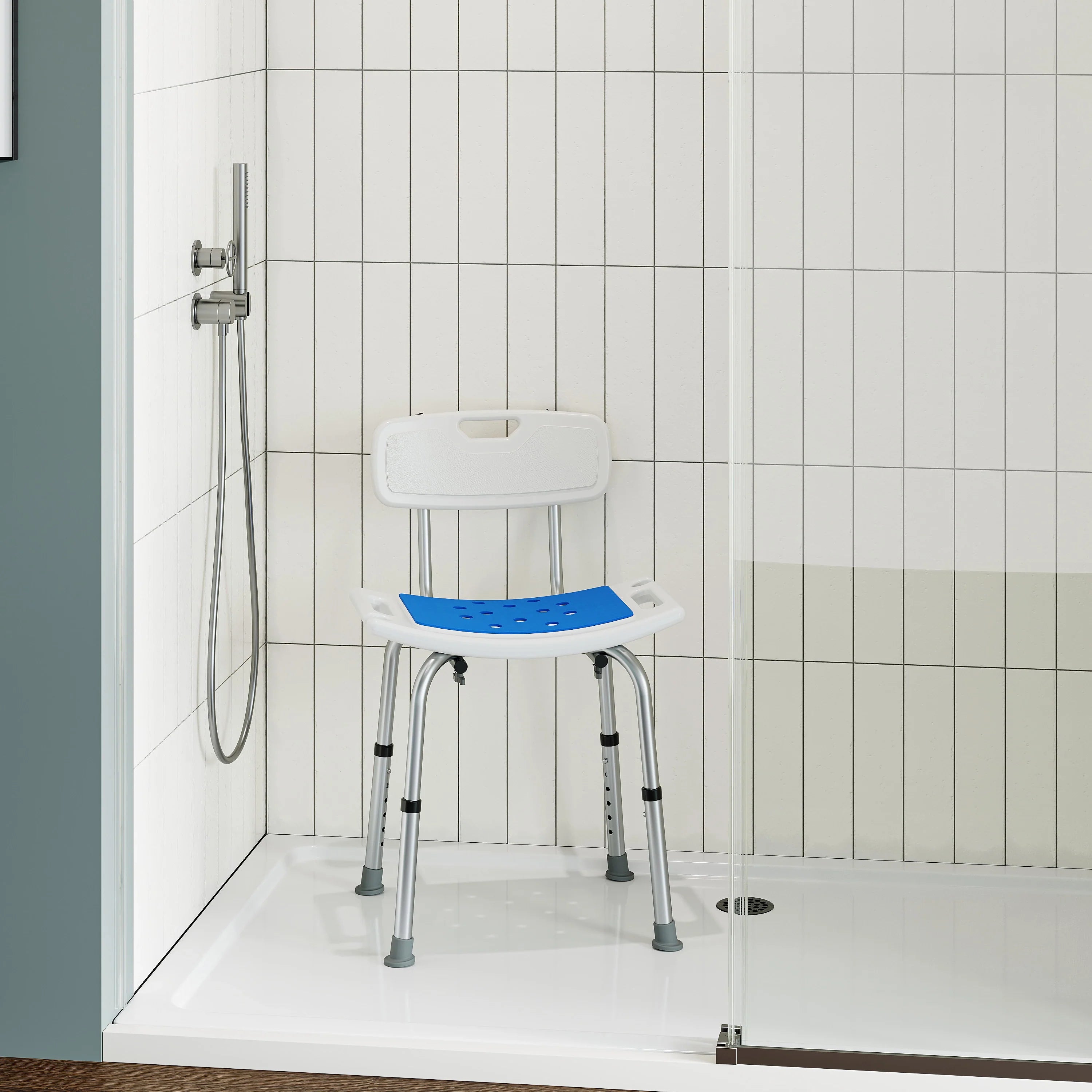 HOROW Shower Chair with Removable Backrest – Adjustable, Durable & Comfortable