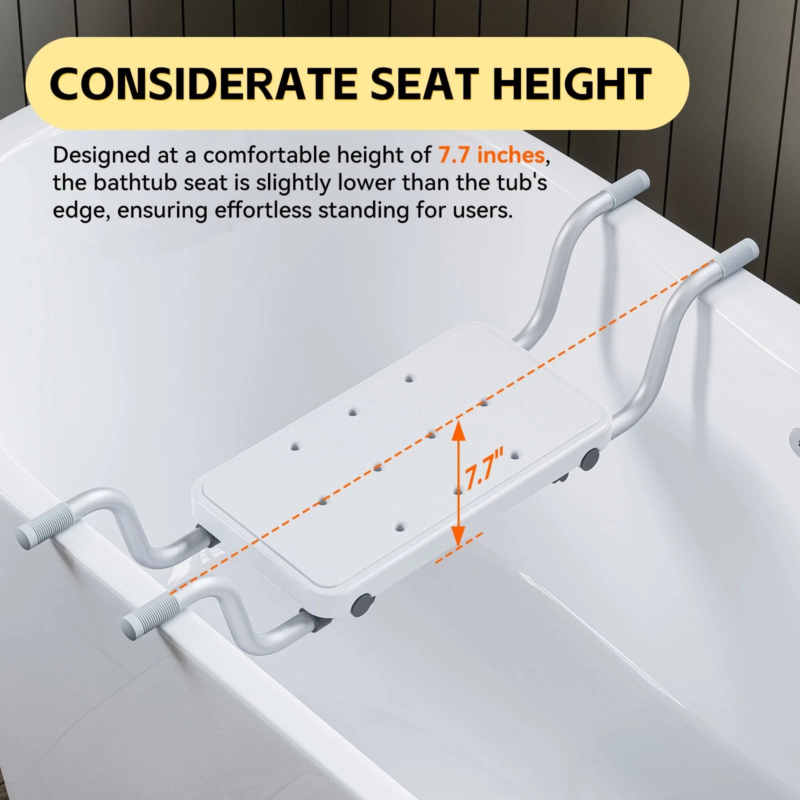 Bathtub Seat with Non-Slip Handles for Elderly – Safe & Comfortable Bath Chair