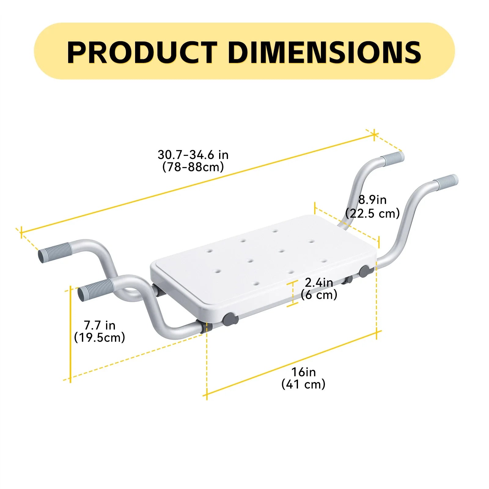 Bathtub Seat with Non-Slip Handles for Elderly – Safe & Comfortable Bath Chair