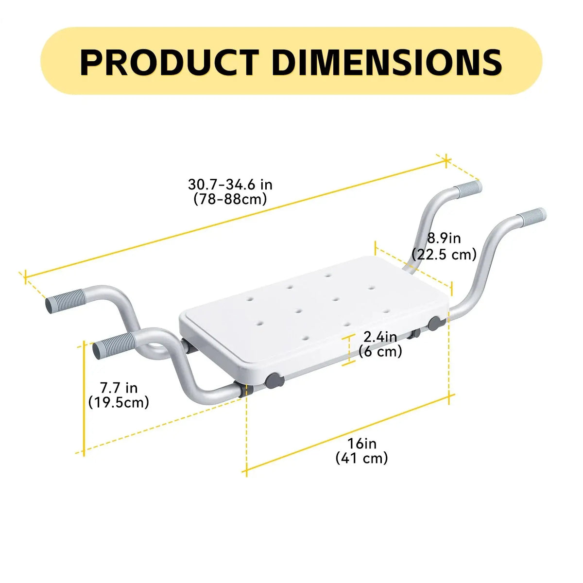 Bathtub Seat with Non-Slip Handles for Elderly – Safe & Comfortable Bath Chair HOROW