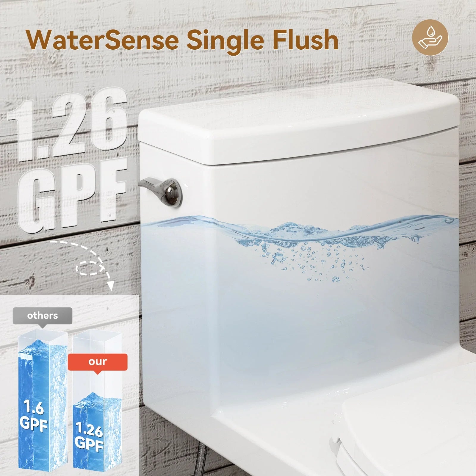 Single Flush Toilet with ADA Seat Height for 12 Inch Rough In Model T0352W