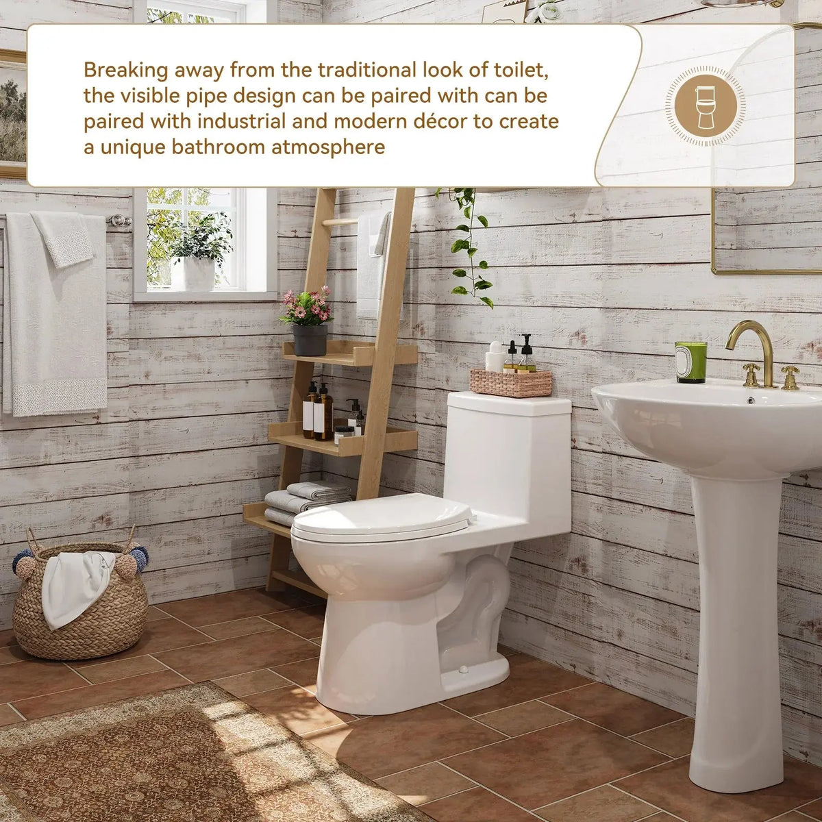 Single Flush Toilet with ADA Seat Height for 12 Inch Rough In Model T0352W HOROW