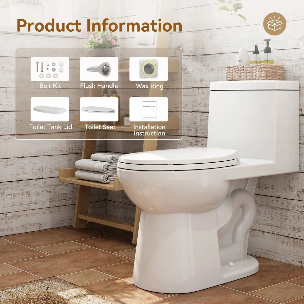 Single Flush Toilet with ADA Seat Height for 12 Inch Rough In Model T0352W HOROW