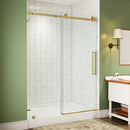 Brushed Gold Shower Door with Sliding Frameless and Glass Model TE6076-SG