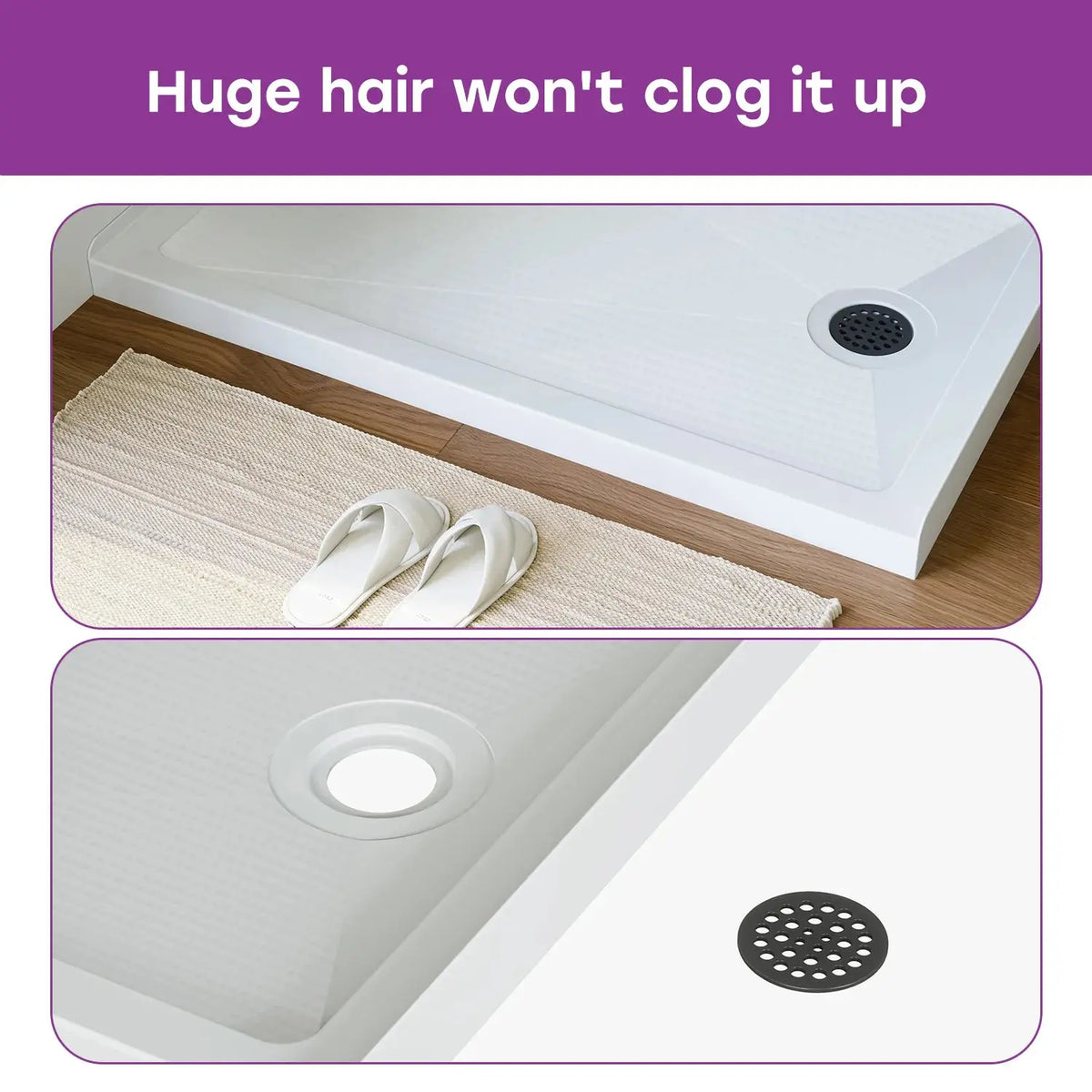 White Shower Pan with Right Drain and Acrylic Model BS4832-MB-R HOROW