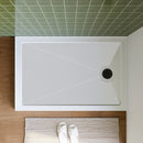 White Shower Pan with Right Drain and Acrylic Model BS4832-MB-R