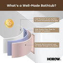 HOROW TU47-MBN-A 47" Acrylic Freestanding Soaking Bathtub
