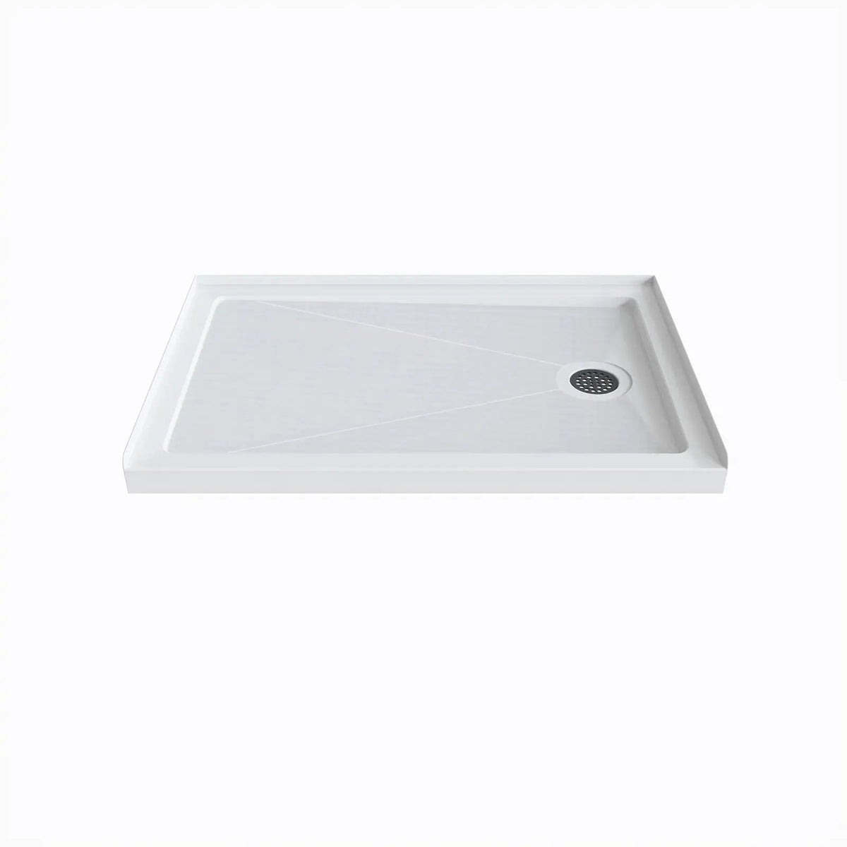 White Shower Pan with Right Drain and Acrylic Model BS4832-MB-R HOROW