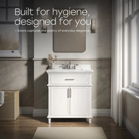 HOROW HR-VNB30  30" Bathroom Vanity Set with Tilt-Down Drawer & Marble Top