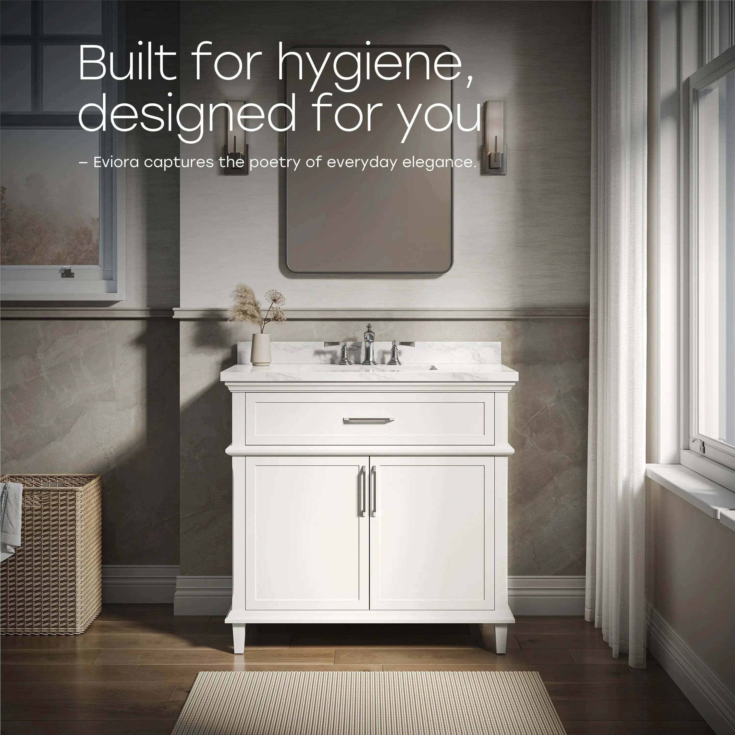 HOROW HR-VNB36 36" Bathroom Vanity Set with Cultured Marble Countertop