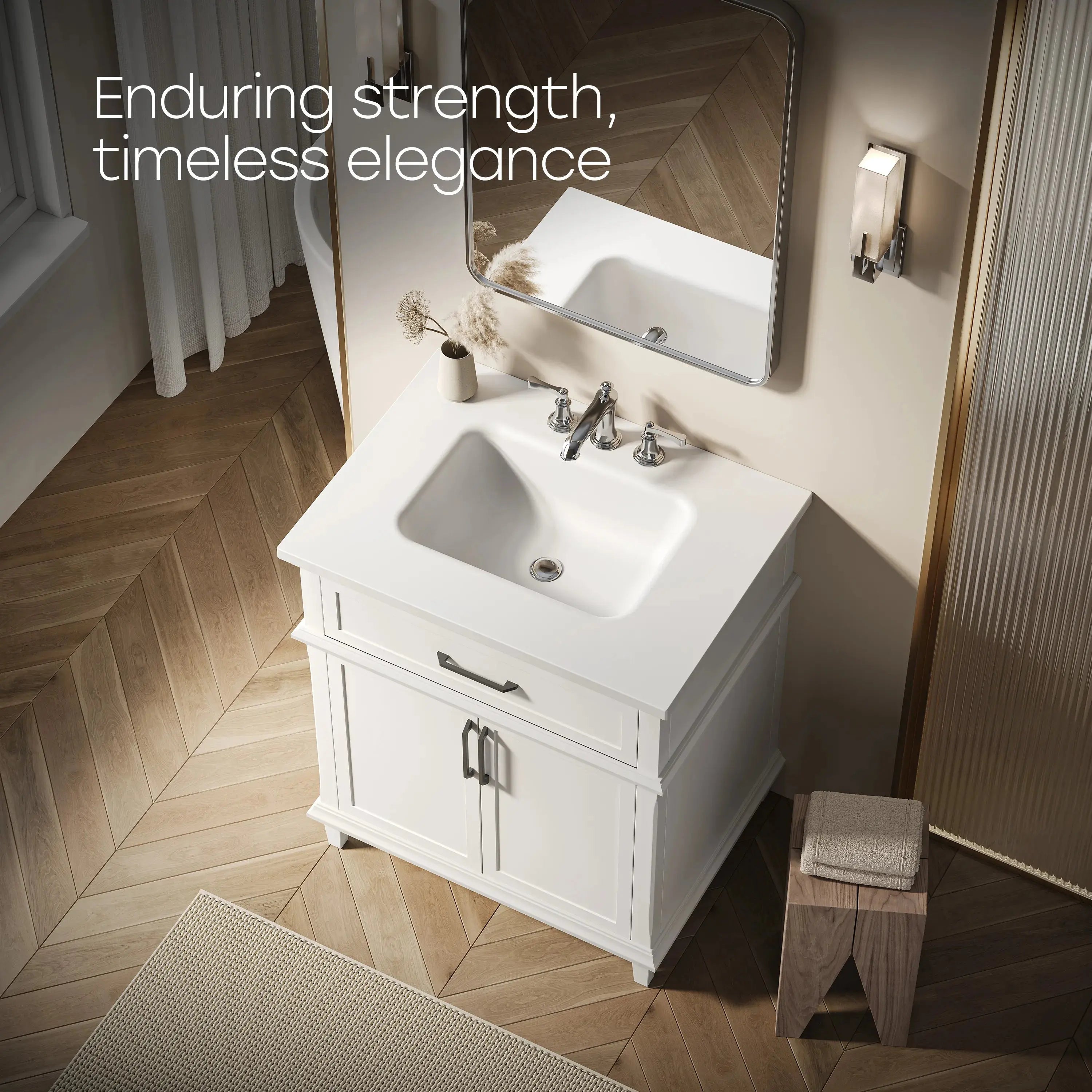 HOROW HR-VNA30 30" Bathroom Vanity Set with Matte Black Hardware