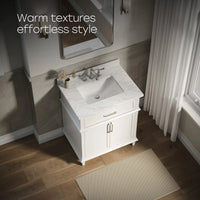 HOROW HR-VNB30  30" Bathroom Vanity Set with Tilt-Down Drawer & Marble Top