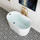 HOROW TU47-MBN-A 47" Freestanding Acrylic Bathtub with Side Drain & Deep Soaking Design