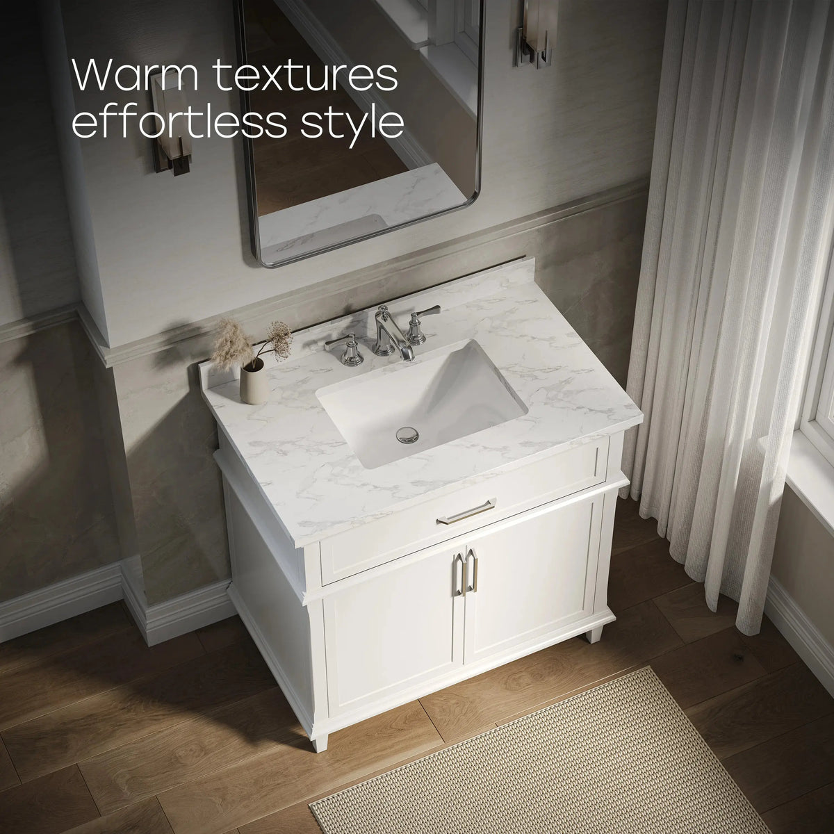 HOROW HR-VNB36 36" Bathroom Vanity Set with Cultured Marble Countertop